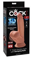 Имитатор пениса KingCock 3D, с качающимися яичками, розовый цена и информация | Фаллоимитаторы | kaup24.ee