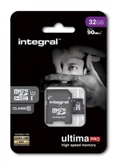 Mälukaart Integral Ultima Pro X MicroSDHC UHS-I 32GB + Adapter hind ja info | integral Mobiiltelefonid, foto-, videokaamerad | kaup24.ee