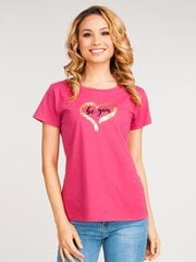 Женская футболка YoClub PK-094 Be You, розовая цена и информация | Женские футболки | kaup24.ee