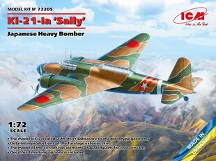 Liimitav mudel ICM 72205 Japanese Heavy Bomber Ki-21-Ia Sally 1/72 hind ja info | Liimitavad mudelid | kaup24.ee