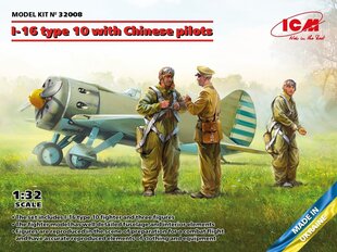 Liimitav mudel ICM 32008 I-16 type 10 with Chinese Pilots 1/32 hind ja info | Liimitavad mudelid | kaup24.ee