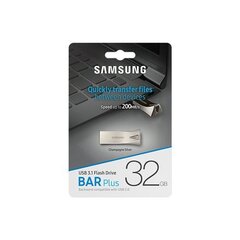 Накопитель Samsung Bar Plus 32 ГБ USB 3.1, Серебристый цена и информация | Samsung Накопители данных | kaup24.ee