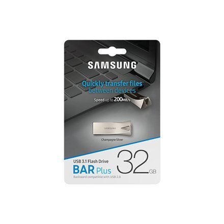 Samsung Bar Plus 32GB USB 3.1, hõbe цена и информация | Mälupulgad | kaup24.ee