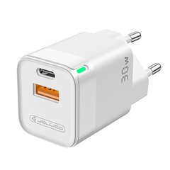 Умная адаптивная быстрая зарядка Jellico C44 Mini PD 30W QC 3.0 с 1x USB-C (5-20V) / USB 3A, белая цена и информация | Зарядные устройства для телефонов | kaup24.ee