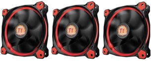 Thermaltake Fan Riing 12 LED, 120mm, 3 pcs, Red (CL-F055-PL12RE-A) цена и информация | Компьютерные вентиляторы | kaup24.ee