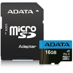 Mälukaart Adata Premier R85 / W25 microSDHC 16GB, UHS-I U1, A1, klass 10 + adapter цена и информация | Карты памяти | kaup24.ee