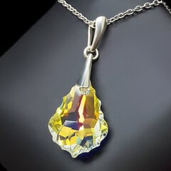 Naiste hõbedane kaelakee DiamondSky Baroque IV Aurora Borealis Swarovski kristallidega hind ja info | Kaelakeed | kaup24.ee