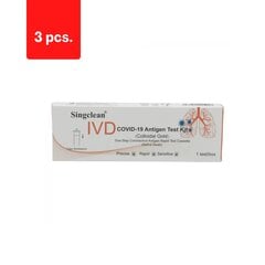 COVID-19 antigeeni kiirtest SINGCLEAN süljest, 1 tk x 3 tk. цена и информация | Экспресс-тесты на COVID-19 | kaup24.ee