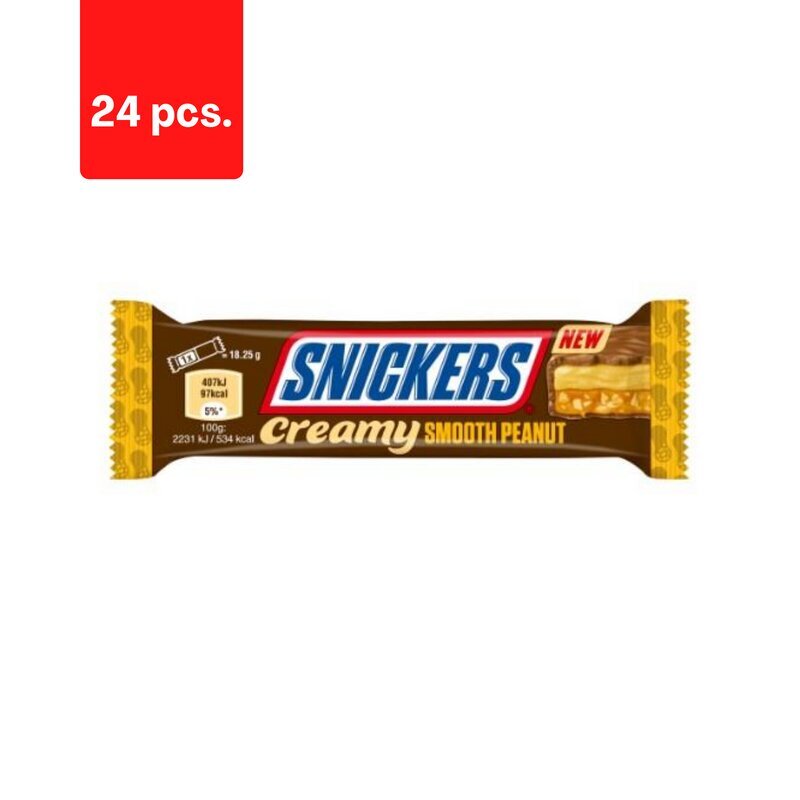 Šokolaaditahvel Snickers Kreemjas, maapähklikreemi ja röstitud pähklitega, 36,5g x 24 tk. цена и информация | Maiustused | kaup24.ee