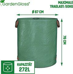 Garden Gloss® 4x садовые отходы с ручками - 272L Высокая емкость и двойной этаж - УФ -стабильный и водный цена и информация | Садовые инструменты | kaup24.ee