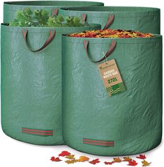 Garden Gloss® 4x садовые отходы с ручками - 272L Высокая емкость и двойной этаж - УФ -стабильный и водный цена и информация | Садовые инструменты | kaup24.ee