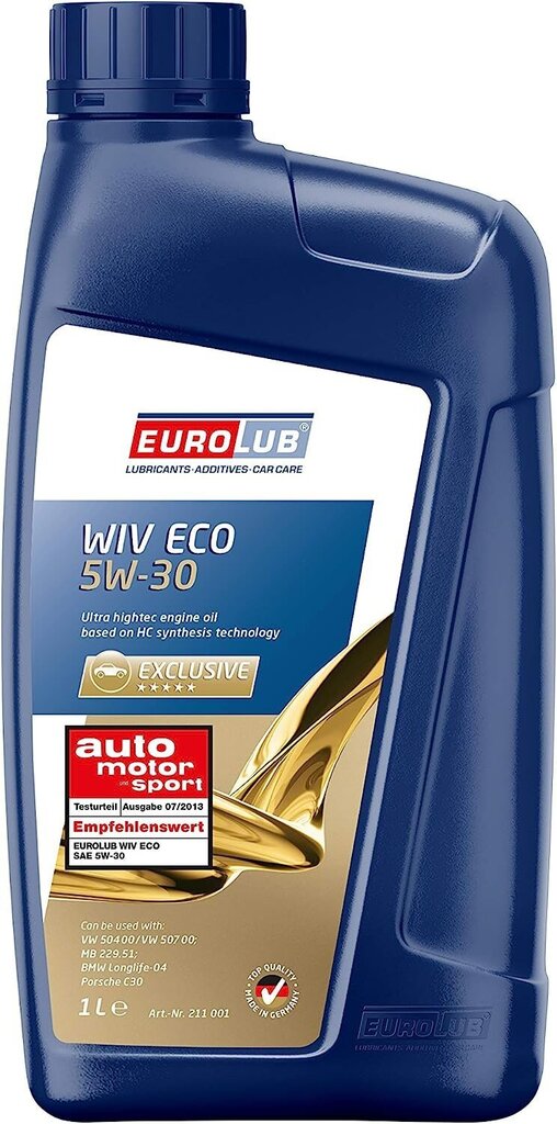 Eurolub 211001 Wiv SAE Eco SAE 5W-30 mootoriõli, 1 liitrit hind ja info | Mootoriõlid | kaup24.ee