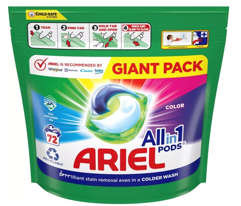 Ariel All-in-1 PODS Colour pesukapslid, 72 pesukorda hind ja info | Pesuvahendid | kaup24.ee