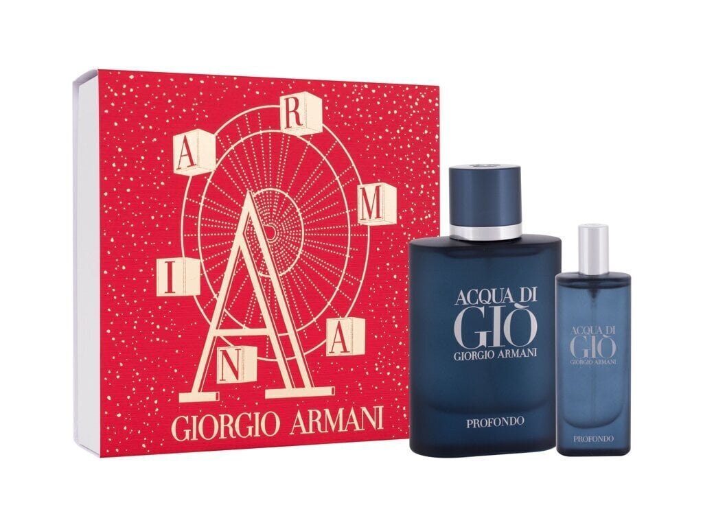 Komplekt meestele Giorgio Armani Acqua Di Giò Profondo: EDP, 75 ml + EDP, 15 ml цена и информация | Meeste parfüümid | kaup24.ee