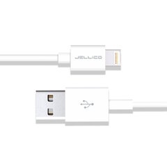 Jellico KDS-50 vastupidav PVC iPhone & iPad Lightning USB-andmeside ja ülikiire 5A laadijakaabel, 1 m, valge hind ja info | Mobiiltelefonide kaablid | kaup24.ee