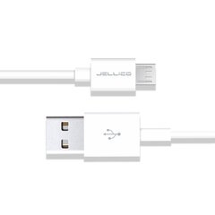 Jellico KDS-50 vastupidav PVC universaalne mikro-USB andmeside ja ülikiire 5A laadijakaabel, 1 m, valge hind ja info | Kaablid ja juhtmed | kaup24.ee