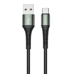 Jellico B12 nailonist punutud universaalne USB-C-USB-andmeside ja kiire 3.1A laadijakaabel, 2 m, must hind ja info | Kaablid ja juhtmed | kaup24.ee