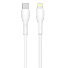 Jellico B9 andmeside ja kiire PD 30 W laadijakaabel, tugev ja paindlik iPhone'i ja iPadi Lightning kuni USB-C, 1 m, valge цена и информация | Кабели и провода | kaup24.ee