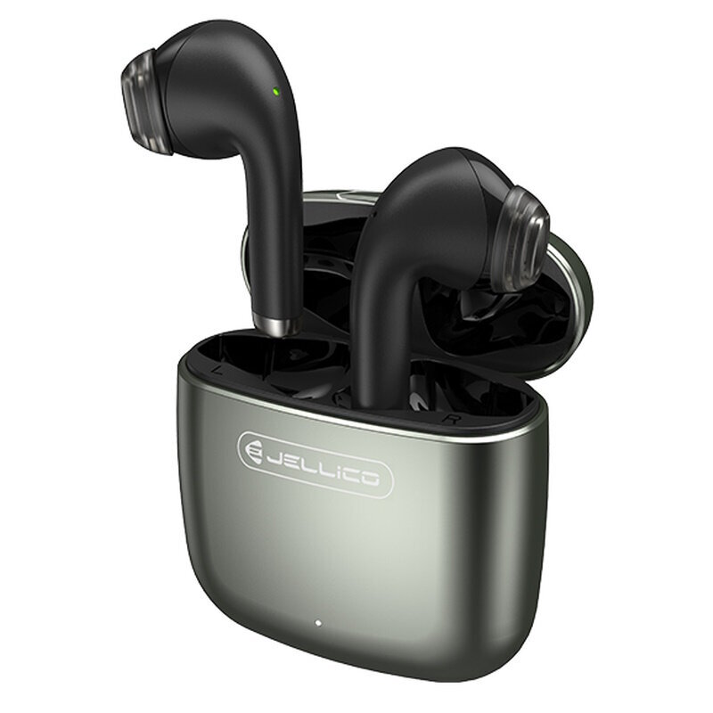 Jellico TWS16 muusika ja mängu super-Fit TWS Bluetooth 5.1 stereokõrvaklapid HD-mikrofoni ja metallist laadija korpusega hõbedane hind ja info | Kõrvaklapid | kaup24.ee