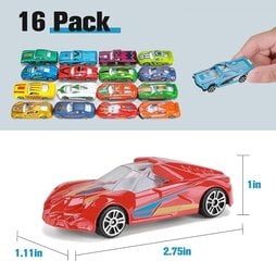 Võidusõiduautode komplekt Hautton Die-Cast mini, 16 tk цена и информация | Игрушки для мальчиков | kaup24.ee