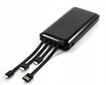 Power Bank 10000 mAh USB pordi ja 4 sisseehitatud kaabliga hind ja info | Akupangad | kaup24.ee