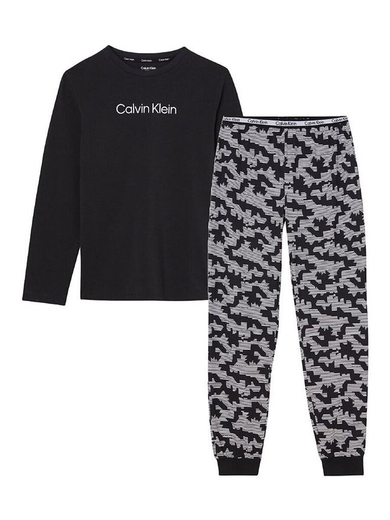 Calvin Kleini Pidžaama poistele Knit Pj Komplekt Must 520882693 8-10 hind ja info | Poiste hommikumantlid ja pidžaamad | kaup24.ee