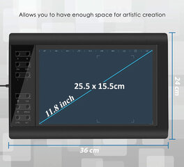 Графический планшет для рисования, большой, 25,5 х 15,5 см, Magicso цена и информация | Смарттехника и аксессуары | kaup24.ee