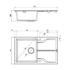 Deante granitinė virtuvinė plautuvė Deante Andante, ZQN_2113, Graphite цена и информация | Раковины на кухню | kaup24.ee