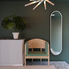 Зеркало Tiny, белое, 155x40 см  цена и информация | Подвесные зеркала | kaup24.ee