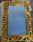 Vannitoa peegel, puidust raam, käsitsi nikerdatud, 60x80 cm, SAMBLUNG antiikne kuld цена и информация | Vannitoa peeglid | kaup24.ee