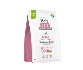 Brit Care Sustainable Adult Small Breed Chicken&Insect koeratoit 3kg hind ja info | Kuivtoit koertele | kaup24.ee