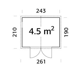 Aiakuur Dan 4,5 m² pruuni puidukaitsega цена и информация | Садовые сараи, дровницы | kaup24.ee