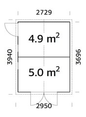 Aiakuur Dan 9,9 m² vaheseinaga ja valkja puidukaitsega цена и информация | Садовые сараи, дровницы | kaup24.ee