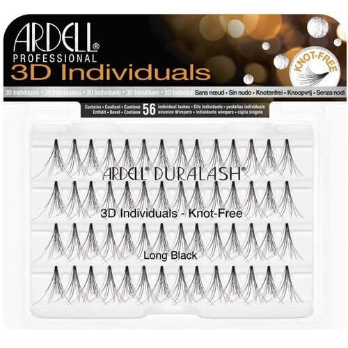 Ardell 3D Individuals Duralash Knot-Free False Eyelashes 56.0ks Long Black hind ja info | Kunstripsmed, ripsmekoolutajad | kaup24.ee