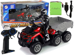 Lean toys ATV koos haagisega 1:10 Off-Road Red 2.4G цена и информация | Игрушки для мальчиков | kaup24.ee