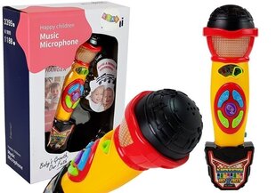 Kollast ja musta värvi karaokemikrofon Lean toys hind ja info | Imikute mänguasjad | kaup24.ee