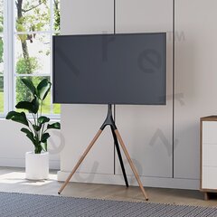 Alterzone Trio Lite Easel TV põrandaalus, must ja pähkel цена и информация | Кронштейны и крепления для телевизоров | kaup24.ee