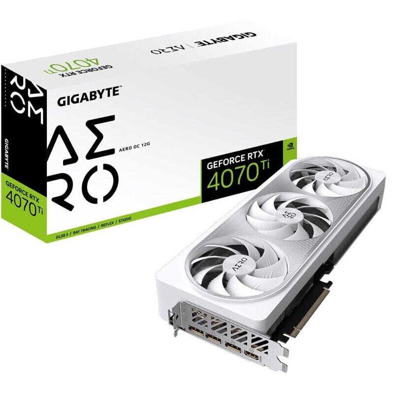 Gigabyte GeForce RTX 4070 Ti AERO OC 12G (GV-N407TAERO OC-12GD) hind ja info | Videokaardid (GPU) | kaup24.ee