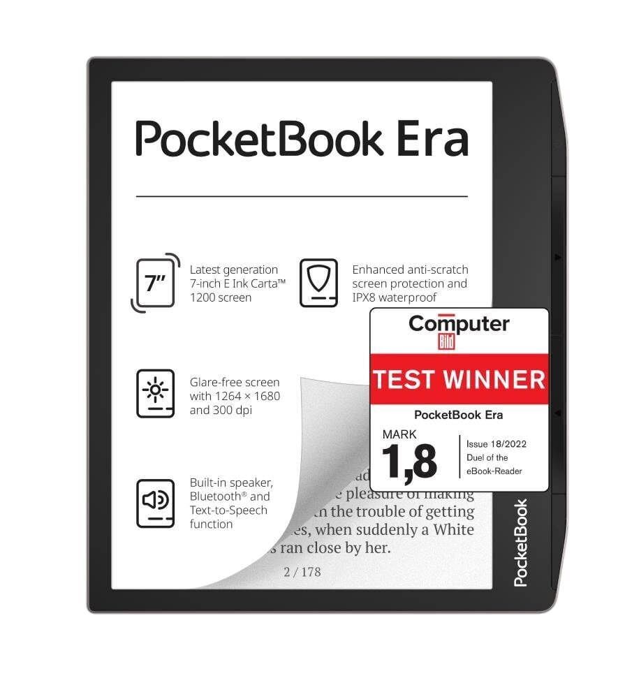 Pocketbook Era 7" 1264x1680|1xUSB-C|Bluetooth|Silver|PB700-U-16-WW цена и информация | E-lugerid | kaup24.ee