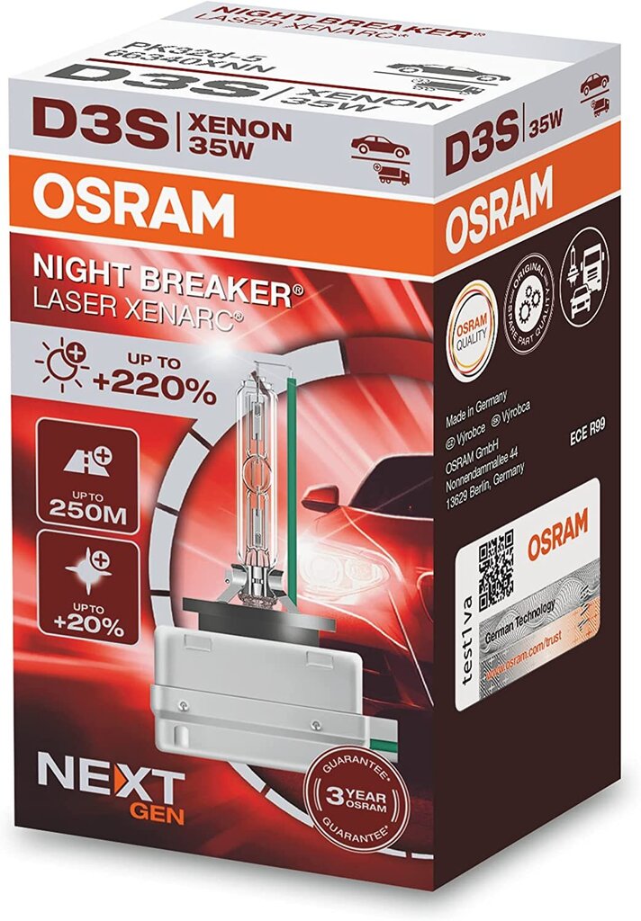 D3S Xenarc Night Breaker Laser +220%, 1 tk цена и информация | Autopirnid | kaup24.ee