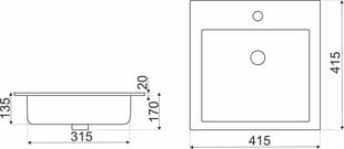 Встраиваемая керамическая раковина Kerra KR 41 цена и информация | KERRA Сантехника, ремонт, вентиляция | kaup24.ee