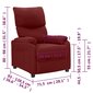 vidaXL allalastava seljatoega tool, veinipunane, kangas hind ja info | Tugitoolid ja tugitoolvoodid | kaup24.ee