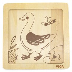 Развивающий пазл из дерева Viga Duck (2610) 3146 цена и информация | Игрушки для малышей | kaup24.ee