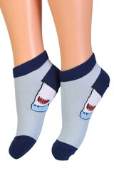 Детские хлопковые укороченные (спортивные) носки голубого цвета с изображением смешных акул SHARK цена и информация | Носки, колготки для мальчиков | kaup24.ee