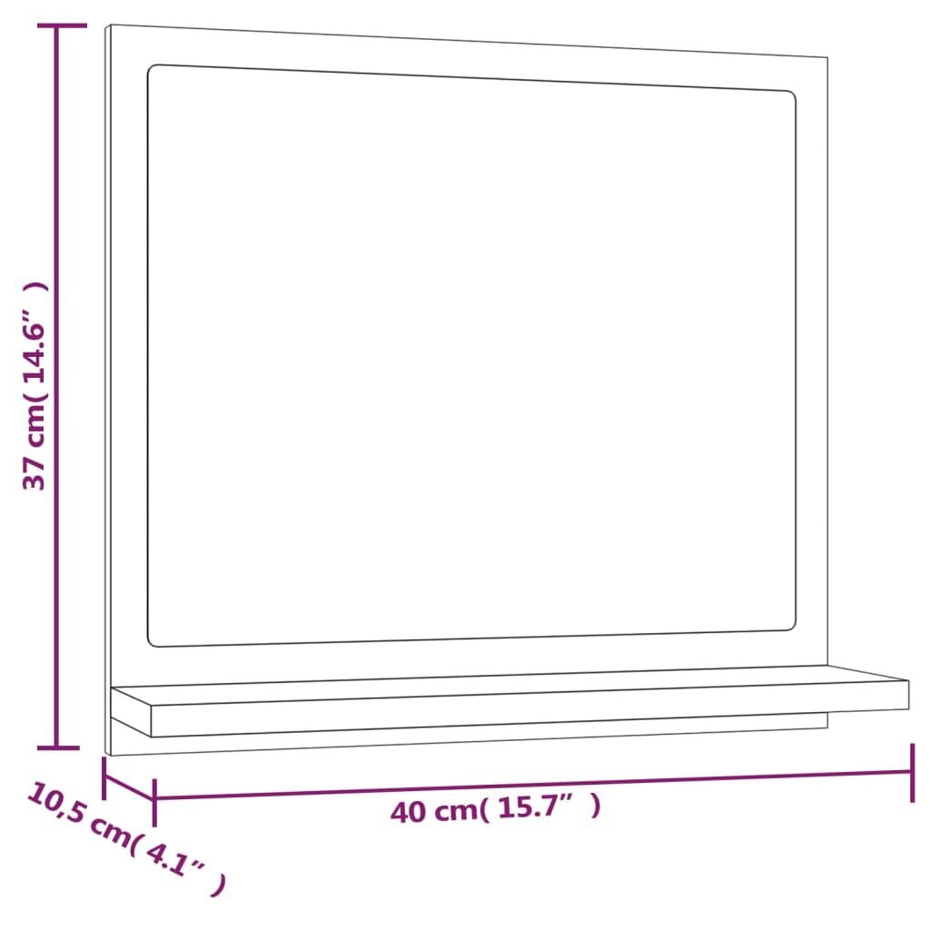 vidaXL vannitoapeegel, pruun tamm, 40 x 10,5 x 37 cm, tehispuit цена и информация | Öökapid | kaup24.ee