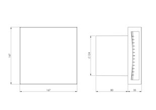 Электровентилятор EUROPLAST E-EXTRA EET125i, Ø125 мм c крышкой, inox цена и информация | Вентиляторы для ванной | kaup24.ee