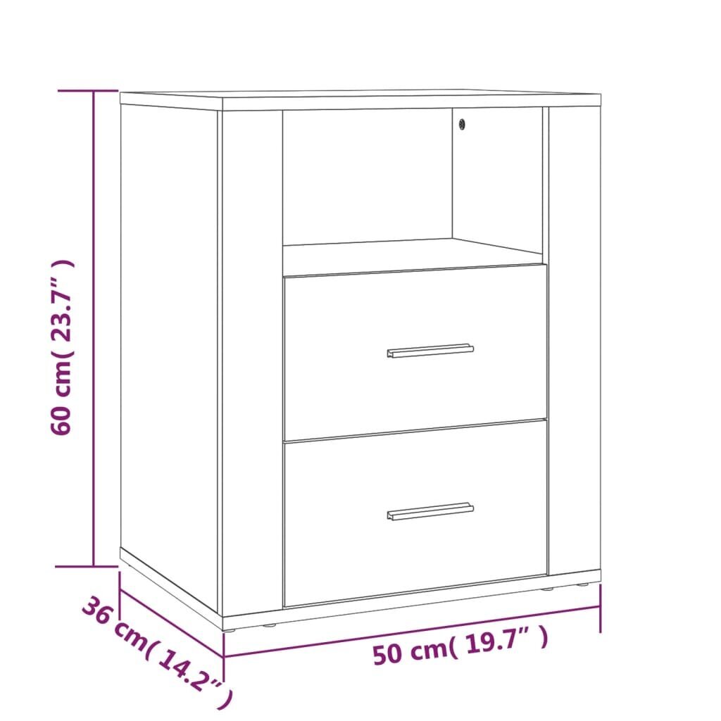 vidaXL öökapp, hall Sonoma tamm, 50 x 36 x 60 cm, tehispuit hind ja info | Öökapid | kaup24.ee