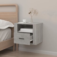 vidaXL seinale kinnitatav öökapp, betoonhall, 50 x 36 x 40 cm цена и информация | Прикроватные тумбочки | kaup24.ee