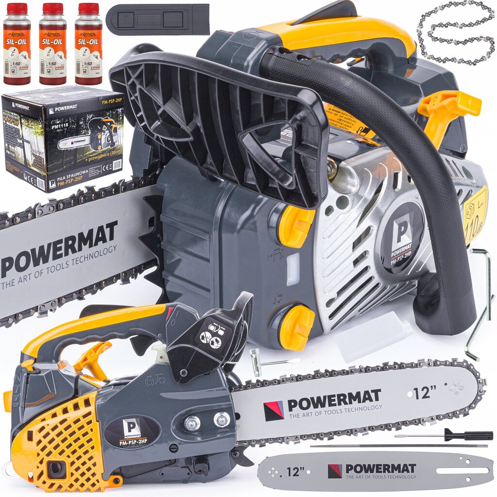 Bensiinisaag, oksasaag - Powermat 1500W/2KM hind ja info | Kettsaed, mootorsaed | kaup24.ee