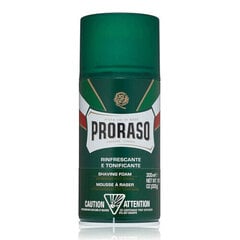 Proraso Green Shaving Foam - Refreshing shaving foam with eucalyptus 50ml цена и информация | Косметика и средства для бритья | kaup24.ee